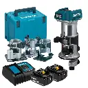 Fresadora 6-8 mm (1/4-3/8) Inalámbrico 18V Makita DRT50RFJX3