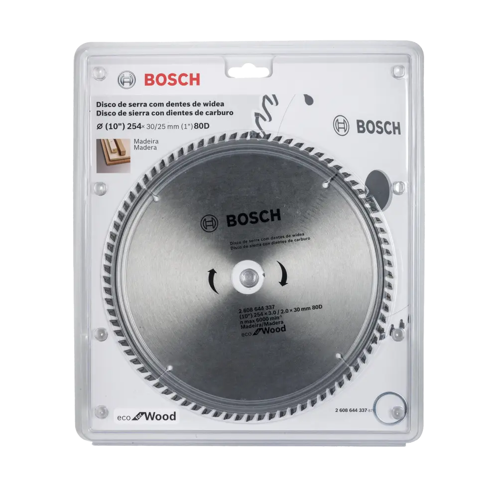 Disco de Sierra Circular - 254mm 10'' - 80 Dientes ATB - ECO for Wood