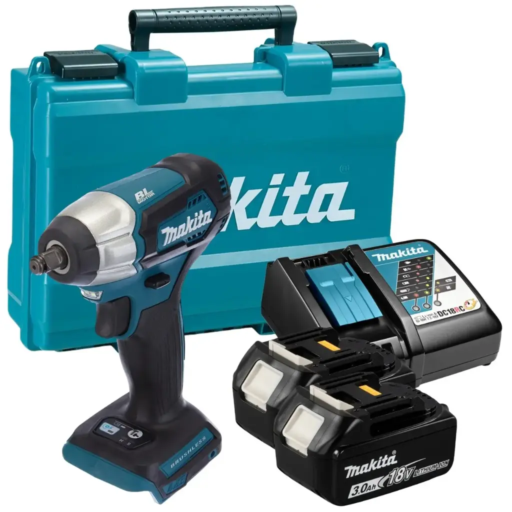 Llave de Impacto 3/8"0-2,400 rpm (Max. Torque 180 N.m) 1,5 kg. BL Motor XPT Makita DTW180RFE