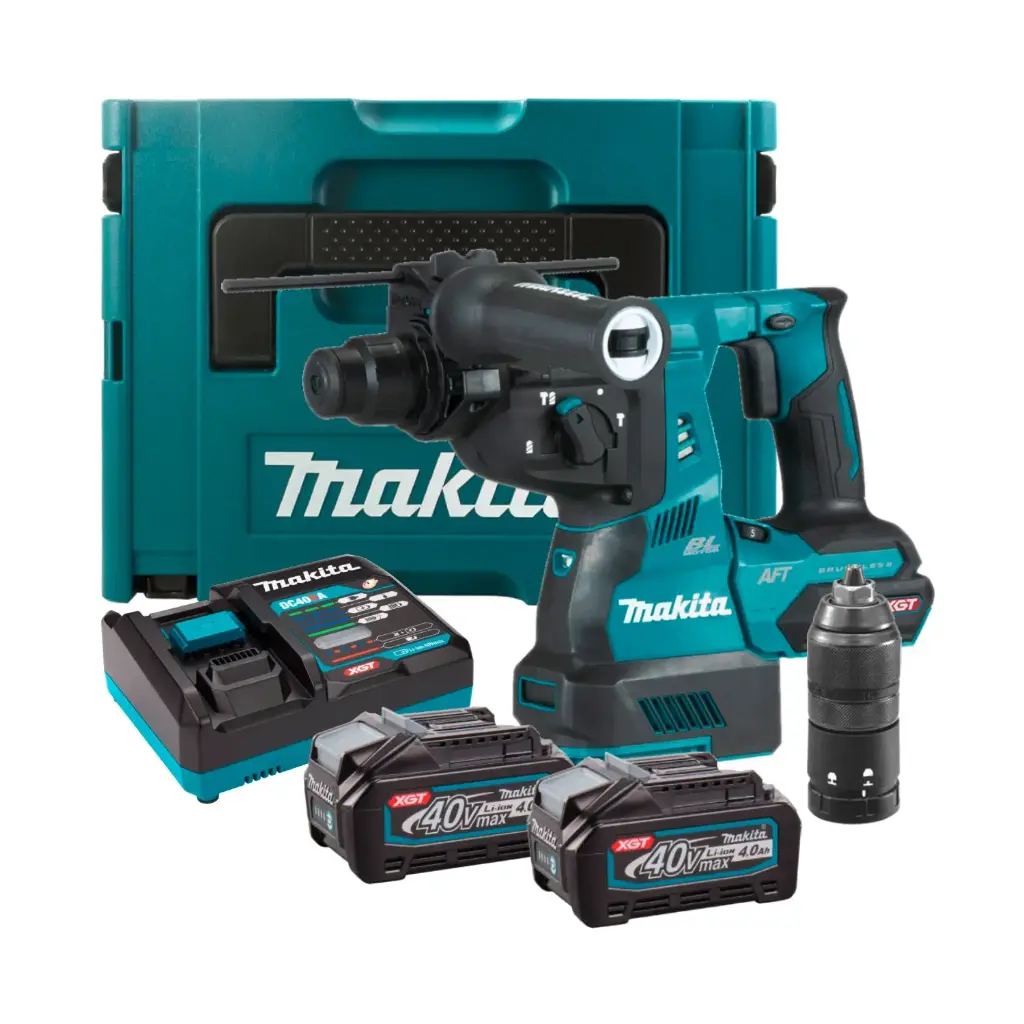 Rotomartillo SDS-PLUS 28 mm 3 modos con Mandril de cambio rápido- 4,1 kg. 40Vmax BL Motor XPT AFT AWS AVT SOFT NO LOAD Makita HR002GM201