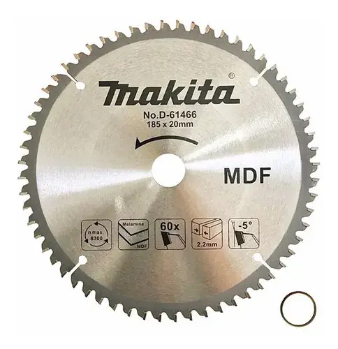 DISCO 7-1/4" X 60 DIENTES EJE 20MM + BUJE 5/8"- MADERA MDF  / D-61466