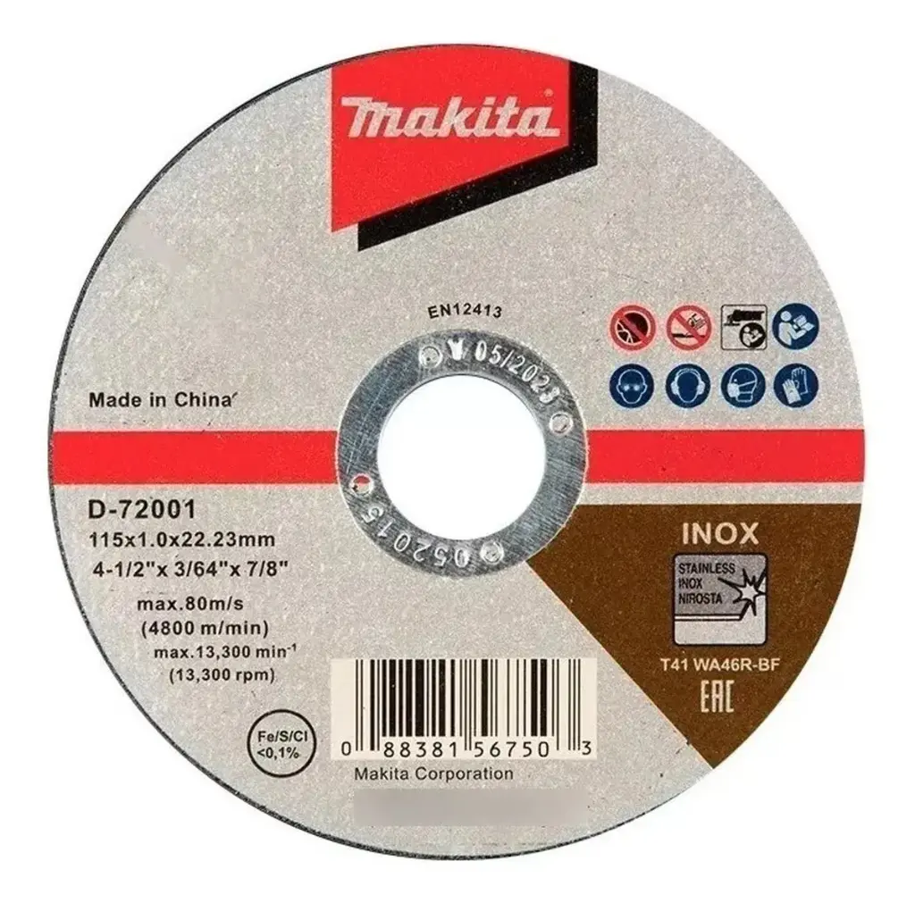 DISCO CORTE ACERO INOX. 4-1/2" (115 x 1.0 x 22.23) WA46R