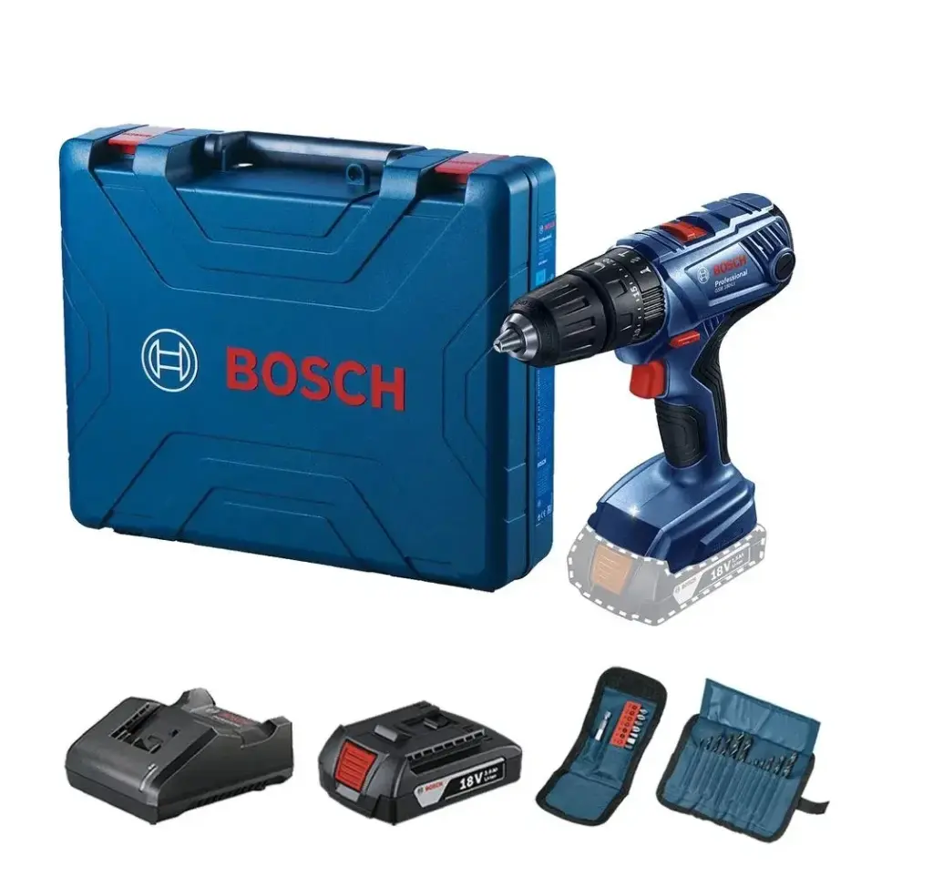 Taladro Atornillador de Percusión Inalámbrico 18V + 1 Batería+ 23 accesorio Bosch GSB 180-LI / 06019F83E5