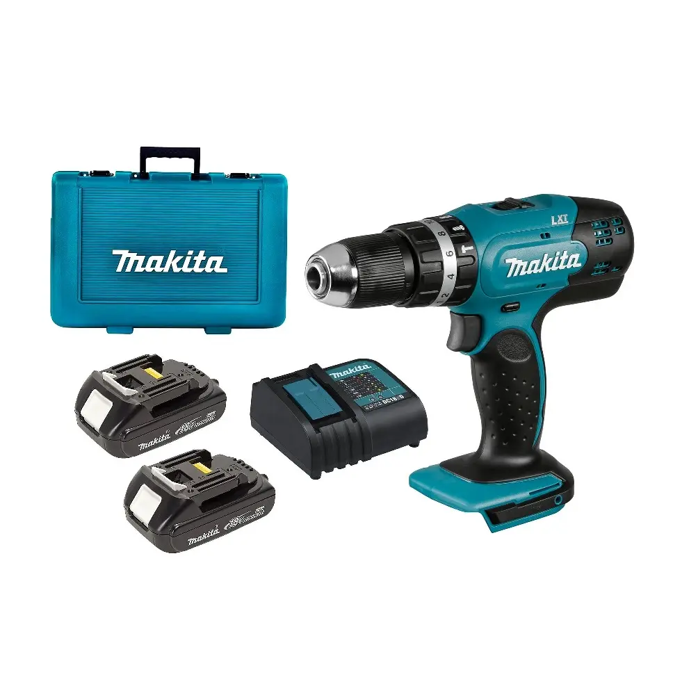 Taladro-Atornillador C/Percusión 13 mm. - 2 vel. variable (max. Torque 42 N.m) 1,7 kg. Makita DHP453SYE