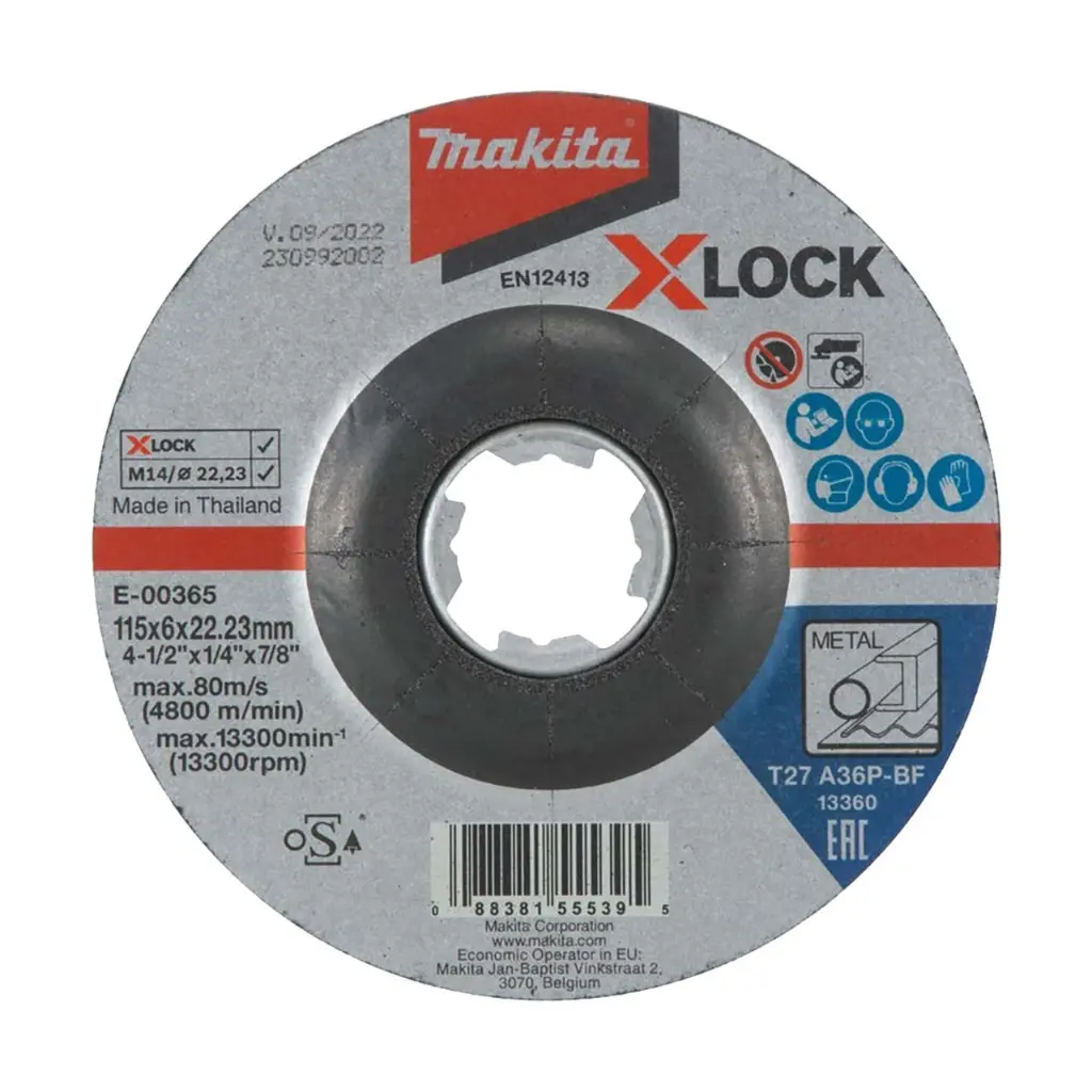 Disco de desbaste X-Lock, 115 x 6,0 mm, A36P Makita E-00365