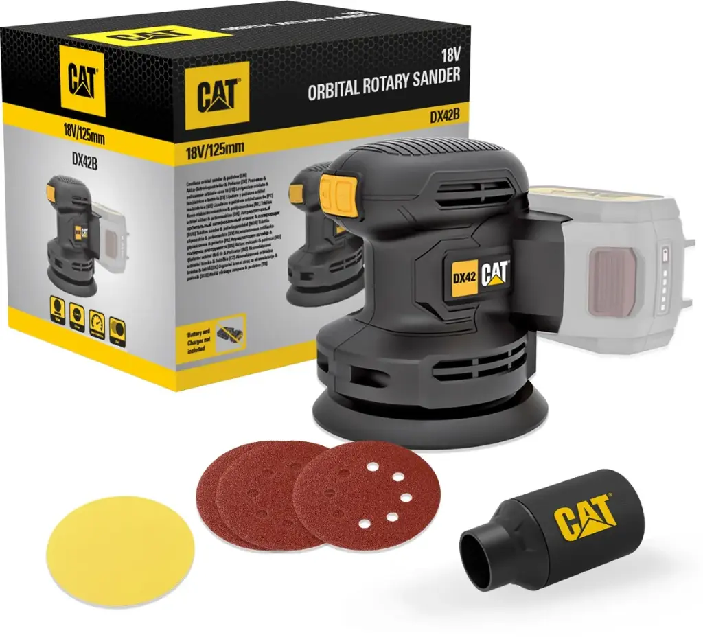 Lijadora orbital y pulidora inalámbrica 18v li/ion Cat DX42B
