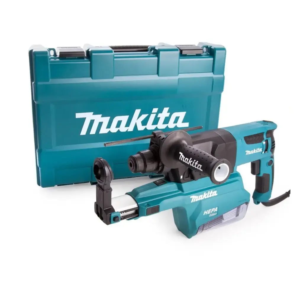 Martillo de Combinación SDS-PLUS 26 mm. 800 W. 0-1.200 rpm. 4,4 kg. con colector de polvo AVT Makita HR2652