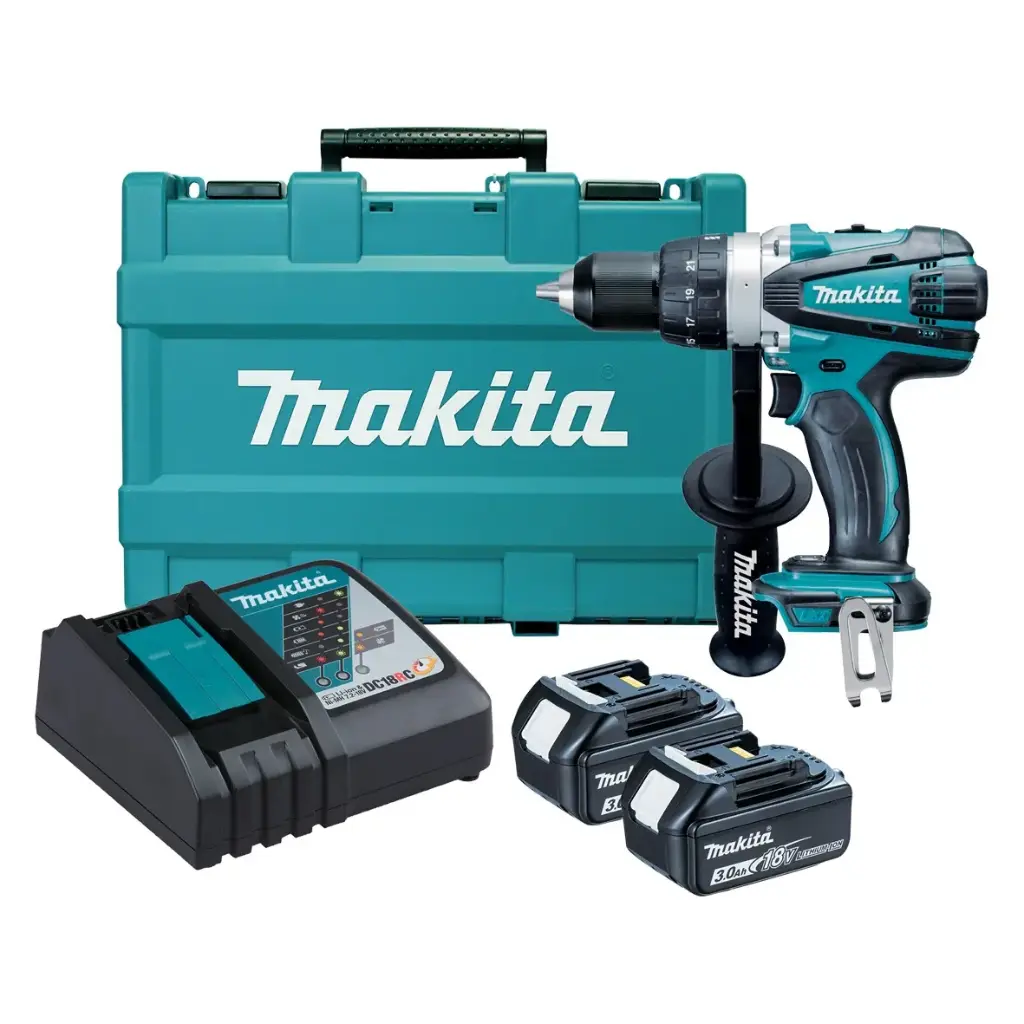 Taladro-Atornillador 13 mm- 2 vel. Variables (max. Torque 91 N.m) 2,3 kg. Makita DDF458RFE
