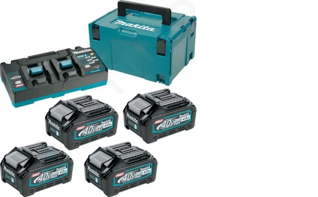 Set Batería BL4040 x 4un Con Cargador DC40RB y Caja Makpac tipo 3 Makita 191U28-6
