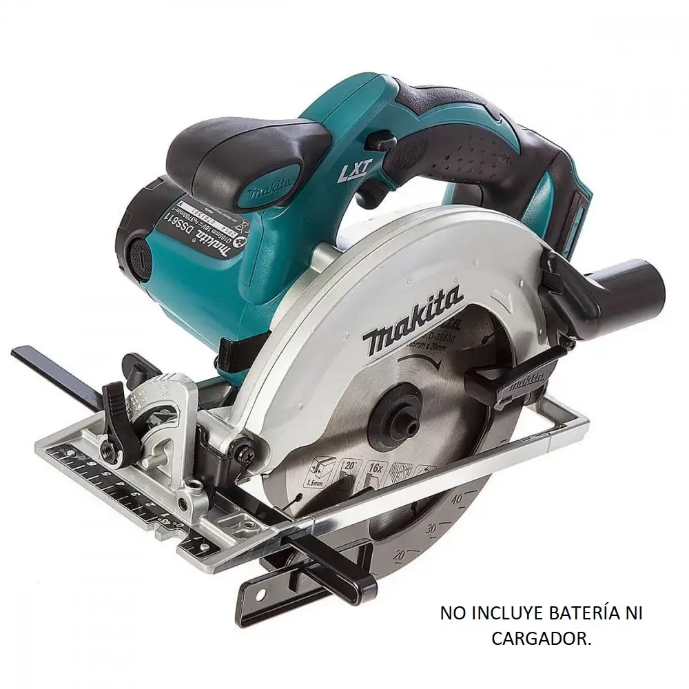 Sierra Circular 6-1/2" (165 mm) 3.700 rpm. (0°:57mm / 45°:40mm) 3,1 kg. Makita DSS611Z