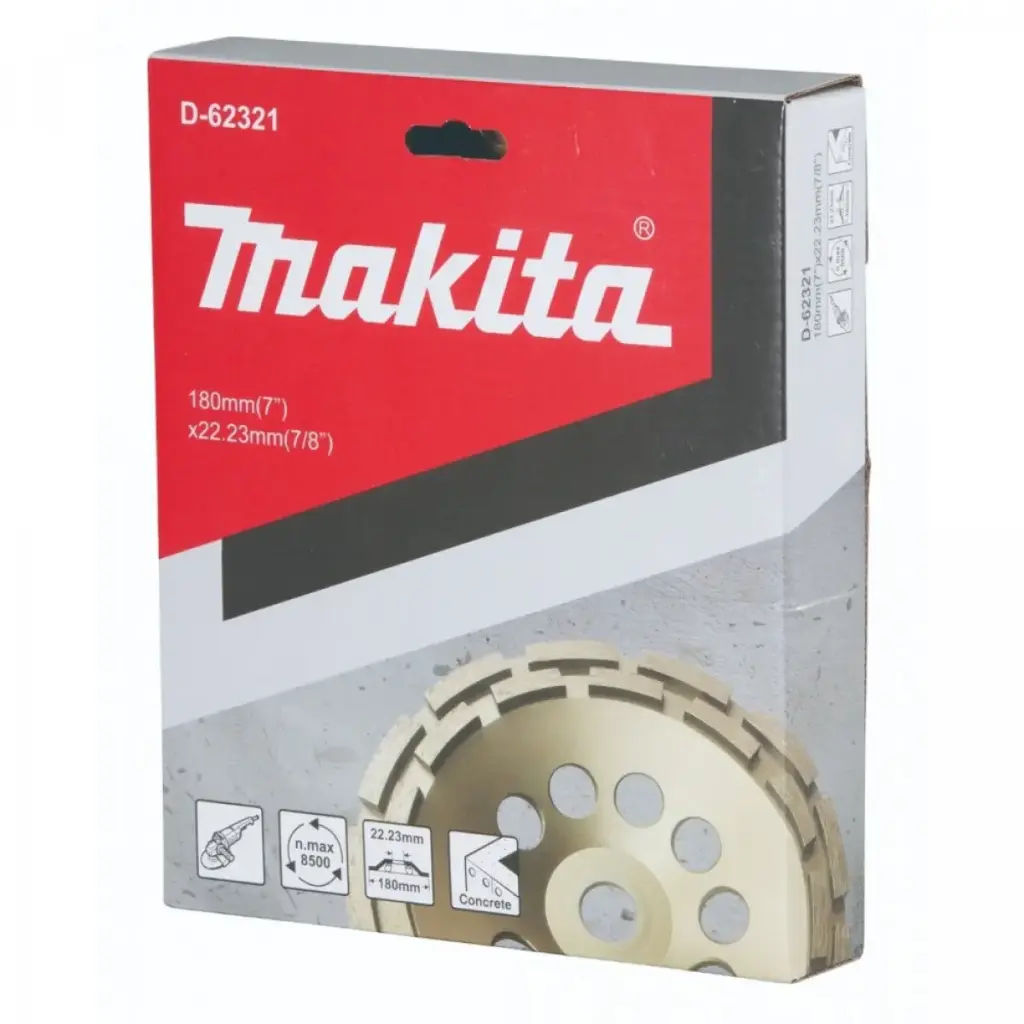 COPA DIAMANTADA PARA CONCRETO 180mm x 22.23mm Doble SEGM. Makita D-62321