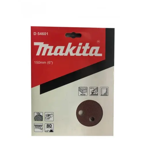 DISCO LIJA ABRASIVO 150MM80 VELCRO 10 PZS Makita D-54601