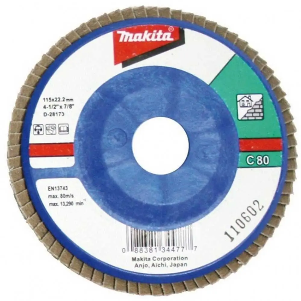 DISCO TRASLAPADO 115 X 22 GRANO 80 CARBURO SILICIO - CONCRETO MAKITA D-28173