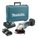 Esmeril Angular 4-1/2" - 8.500 rpm. 2,3 kg. / 2 Bat. Li-ion 3,0Ah + Carg. 
 BL Motor, XPT, AFT, ADT