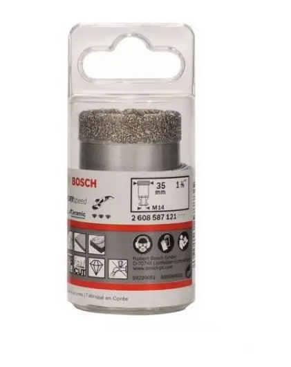 Corona Diamantada para Esmeriles / Porcelanato Bosch M14 35 x 35 mm