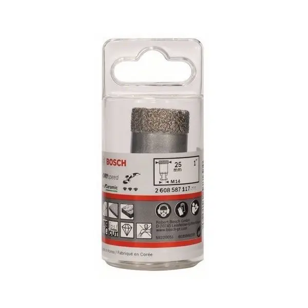 Coronas de diamante para perforación en seco para cerámica Bosch 587117