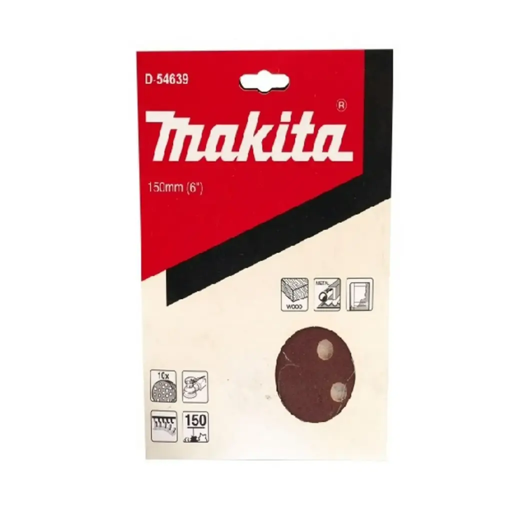 Discos Lija Velcro (10u) 150mm Grano 150 Makita D-54639