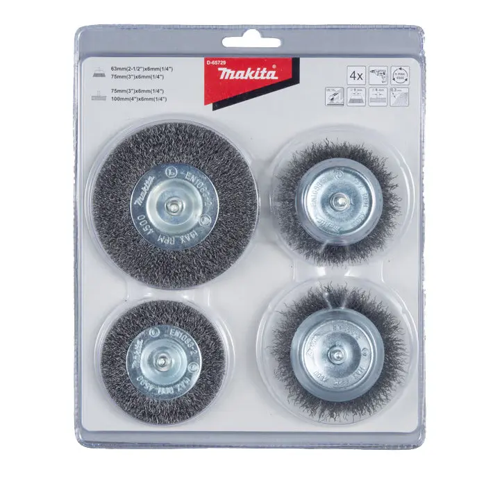 Set de gratas 4 pzs toma 6mm, para taladros Makita D-65729
