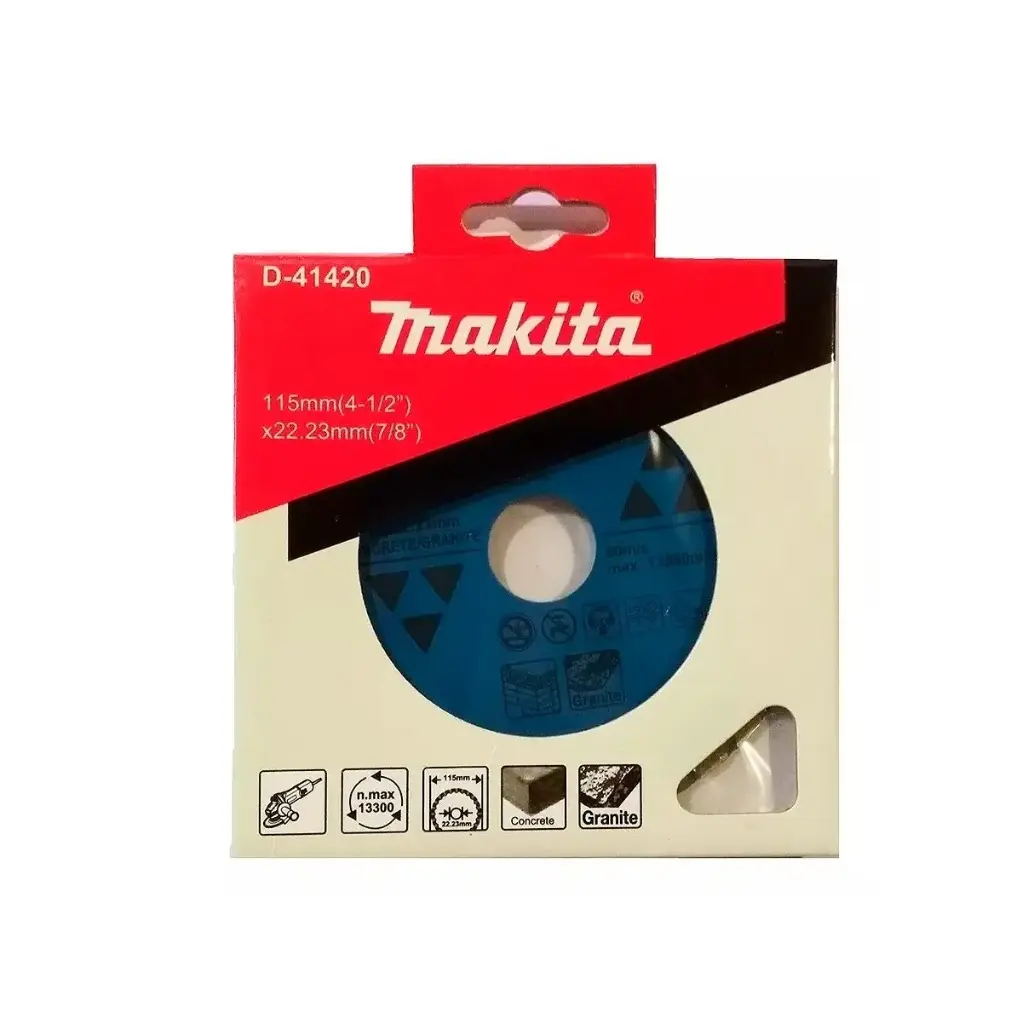 Disco Diamantado Turbo/Segmentado 115x22,23mm Concreto y Granito Makita D-41420