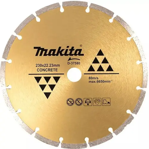 Disco Diamantado Segmentado 230x22,23mm / seco / concreto Makita D-37580