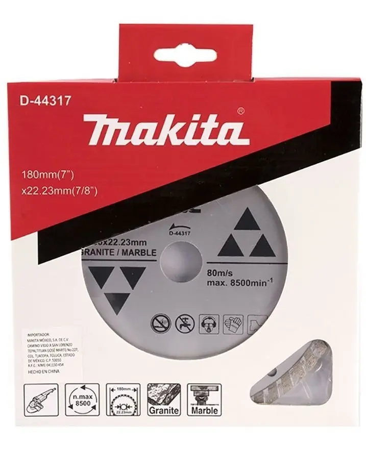 Disco diamantado turbo ondulado 180 x 22,23 mm para grano / mármol Makita D-44317