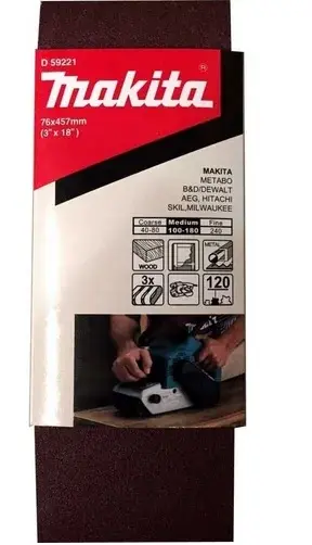 Lijas Banda (3 Unid) 76x457mm Grano 120 Makita D-59221