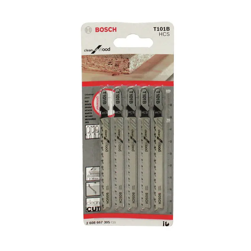 Juego de 5 seguetas T101B para madera Bosch 67305