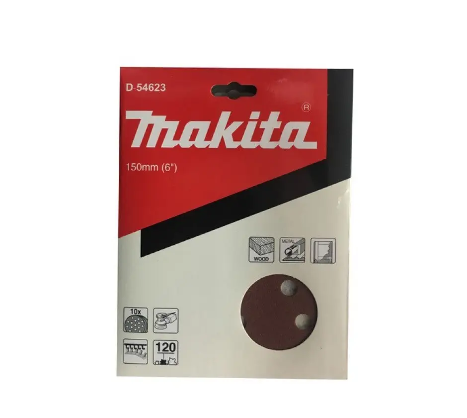 Discos Lija Velcro (10u) 150mm Grano 120 Makita D-54623
