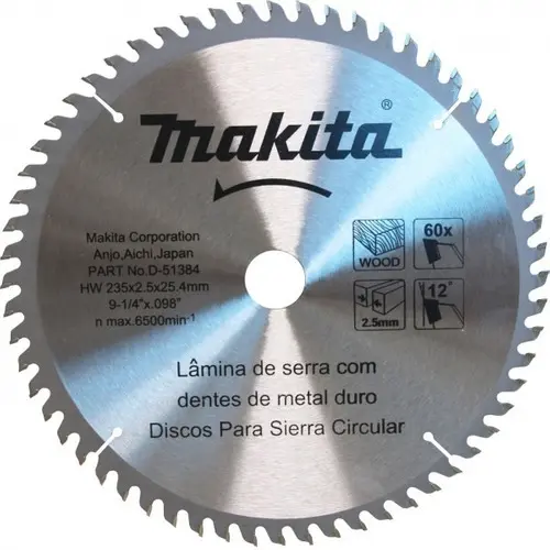 Disco de sierra 9-1/4 X 60 para madera Makita D-51384.