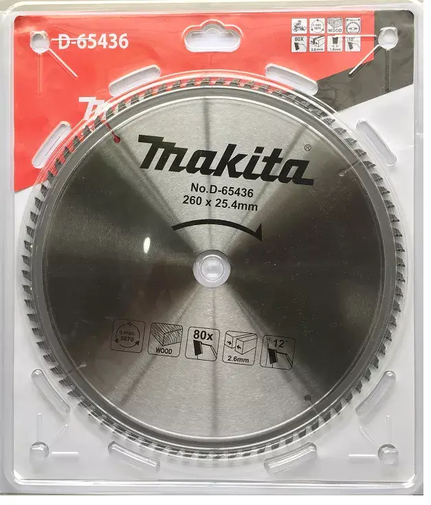 Disco De Sierra T.C.T. 260x25,4x80t (Madera) Makita D-65436