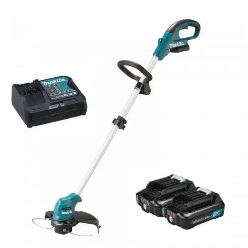 Orilladora inalámbrica 12 v máx + cuchilla plástica e hilo de nylon Makita UR100DSAEY