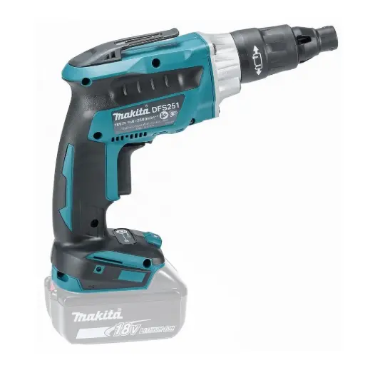 [DFS251Z] Atornillador 1/4" Hexagonal. 0-2.500 rpm. - P/tornillo autoperforantes con toma hexagonal 1,5 kg. BL Motor Makita DFS251Z