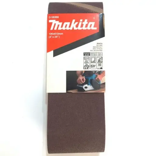 [D-59368] Lijas Banda (3unid) 4x24'' 610x100mm Grano 80 Makita D-59368