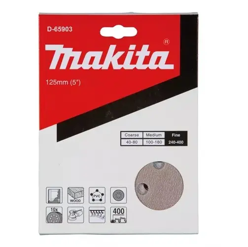 [D-65903] Disco Lija Abrasivo 125MM G400 VELCRO 10 PZS BO5030/5040