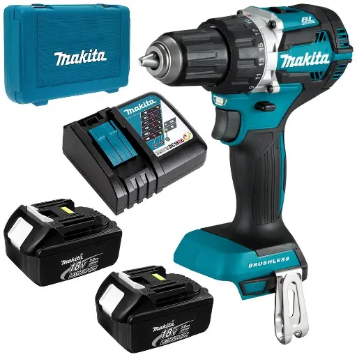 [DDF484RFE] Taladro-Atornillador 13 mm- 2 vel. Variables (max. Torque 54 N.m) 1,5 kg. / 2 Baterías Li-ion 3,0Ah + Cargador BL Motor