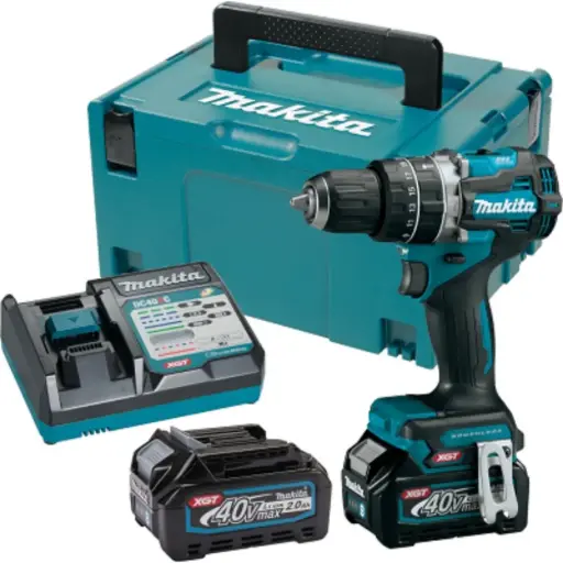 [HP002GA201] Taladro-Atornillador C/Percusión 13 mm- 2 vel. Variables (max. Torque 65 N.m) 2,7 kg / Batería BL4020 (2 Ah) x 2, Cargador DC40RC, XGT 40Vmax BL Motor AFT XPT