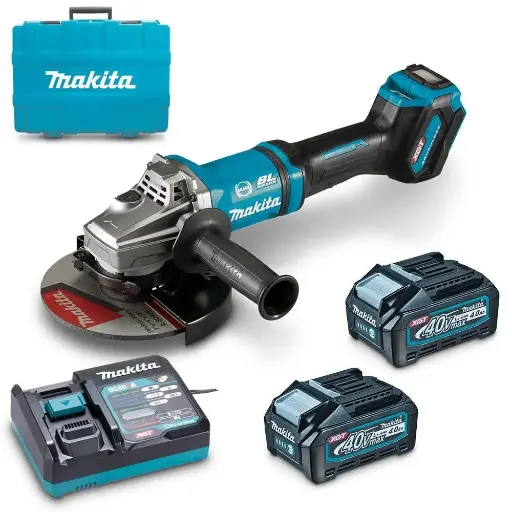 [GA038GM201] Esmeril Angular 9" - 6.000 rpm. - M14 - 5,1 kg. con Freno / Batería BL4040 (4.0Ah) x 2, Cargador DC40RC,XGT 40Vmax XGT BL Motor XPT AWS AFT