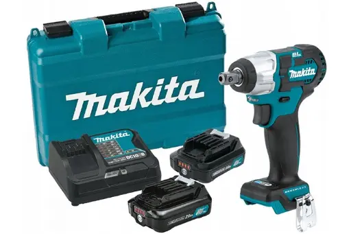 [TW160DWAE] Llave de Impacto 12V Max (CXT) 0-1300/2.400 rpm (Max. Torque 160 N.m) 1,0 kg, 3/8' BL Motor 2 Batería Li-ion 2.0Ah + Cargador DC10WA(Carga Estandar)