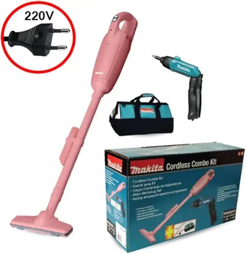 [DK0092PX1] Kit aspiradora inalámbrica rosada + atornillador inalámbrico Makita DK0092PX1