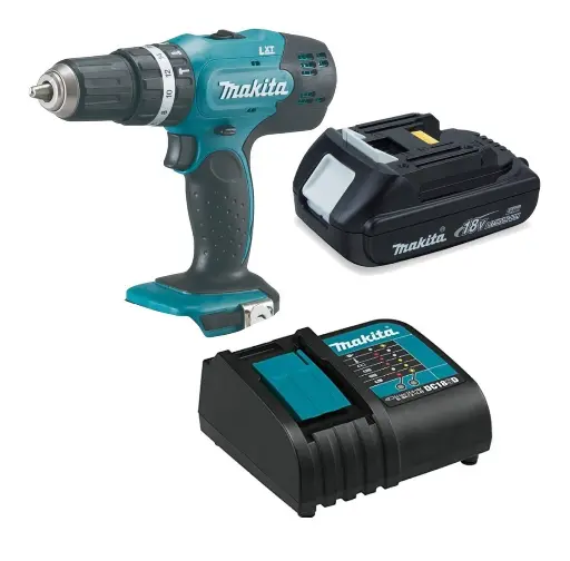 [DHP453X10] Taladro Atornillador Percutor 42 Nm + Batería 18V 1,5 Ah + Cargador Makita DHP453X10