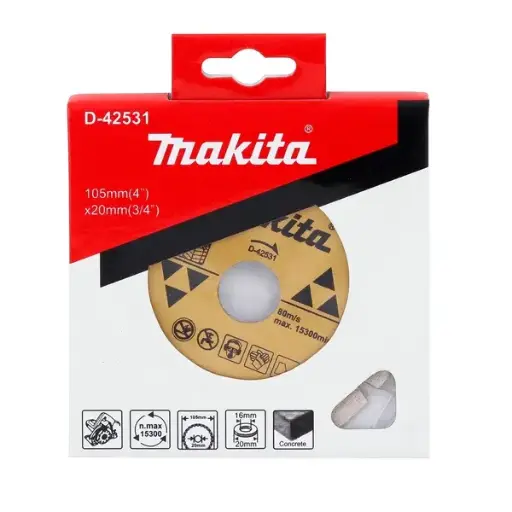 [D-42531] Disco Diamantado Segmentado 105x20mm + Anillo Makita D-42531