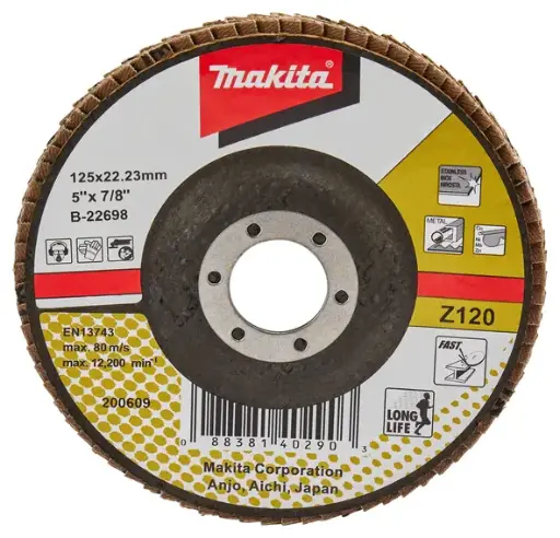 [B-22698] Disco traslapado Z120,Refuerzo Fibra de Vidrio en Angulo (125mm) Makita B-22698