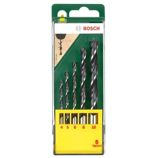 [2607019440] Set 5 Brocas Madera 4-10mm + Estuche Plástico Bosch 19440