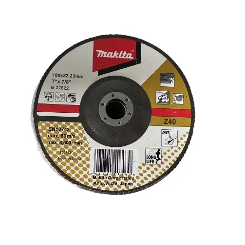 [B-22822] Discos flap para Amoladoras 180X22,23mm Z40 Makita B-22822