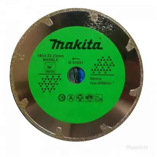 [D-51091] Disco Diamantado Electrochapado 180x22,23 mm para Mármol Makita D-51091