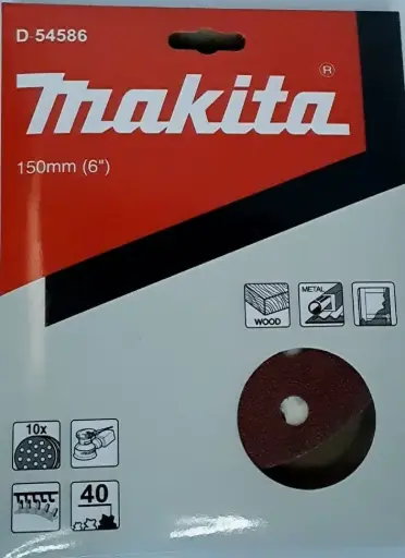 [D-54586] Discos Lija Velcro (10u) 150mm Grano 40 Makita D-54586