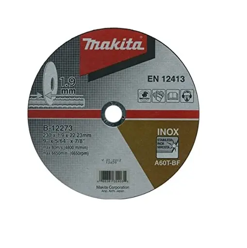 [B-12273] Disco abrasivo 230 x 1,9 x 22,23 mm corte acero inox. Makita B-12273