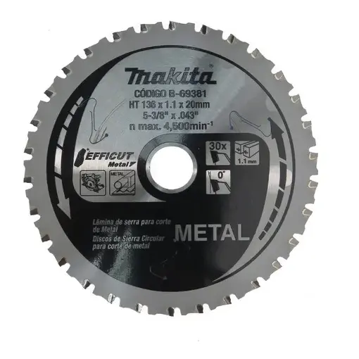 [B-69381] Disco Sierra Metal 136mm (30 Dientes) Makita B-69381