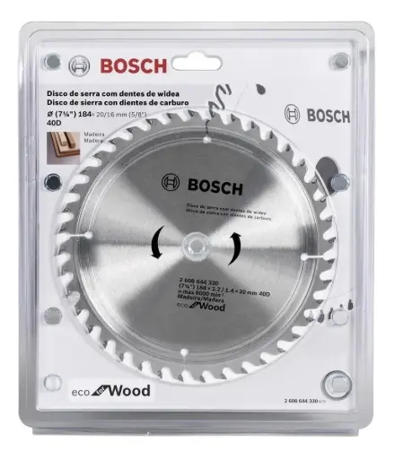 [2608644330] Disco de Sierra Circular Ecoline 184MM , orificio de 20 mm, 1,4 mm de espesor, 40 dientes Bosch 2608644330
