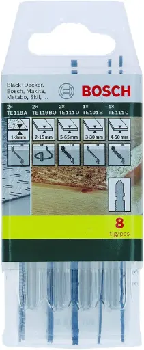 [2607019458] Caja de 8 hojas de sierra para madera/metal/plástico BOSCH 19458